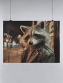 Streetwise Raccoon in Leather UN Poster