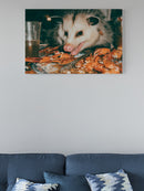 Opossum Feasting on Crawfish UN Poster