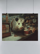 Nighttime Opossum Grocery Encounter UN Poster