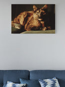 Tortie Cat on Velvet Sofa UN Poster