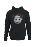 Festive Opossum in Santa Hat Men's Hoodie