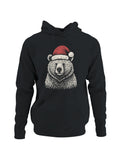 Festive Bear in Santa Hat Men's Hoodie