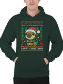 Festive Capybara Christmas Sweater Men's Hoodie