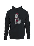 Festive Cat in Santa Hat Art Men's Hoodie