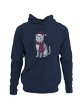 Festive Cat in Santa Hat Art Men's Hoodie