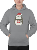 Festive Hedgehog Holiday Cheer Men's Hoodie