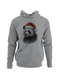 Festive Panda in Santa Hat Men's Hoodie
