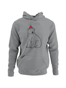 Festive Bear in Christmas Hat Men's Hoodie