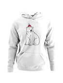 Festive Bear in Christmas Hat Men's Hoodie