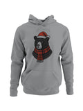 Festive Bear in Santa Hat and Scarf Men's Hoodie
