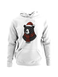 Festive Bear in Santa Hat and Scarf Men's Hoodie