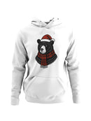 Festive Bear in Santa Hat and Scarf Men's Hoodie