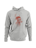Festive Reindeer in Santa Hat Men's Hoodie