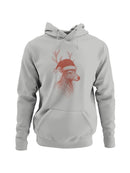 Festive Reindeer in Santa Hat Men's Hoodie