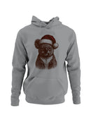 Festive Koala in Santa Hat Men's Hoodie