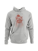 Festive Raccoon with Santa Hat Men's Hoodie