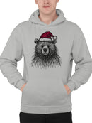Santa Bear with Christmas Hat Men's Hoodie