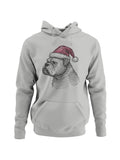 Festive Bulldog in Santa Hat Men's Hoodie