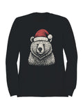 Festive Bear in Santa Hat Men's Sweatshirt