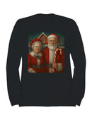 Santa and Mrs. Claus at North Pole Men's Sweatshirt