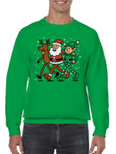 Santa, Elf, Reindeer Holiday Cheer Men's Sweatshirt