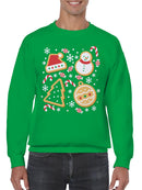 Festive Christmas Cookie Design Men's Sweatshirt