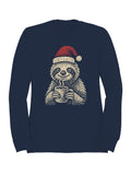 Cozy Christmas Sloth with Cocoa Men's Sweatshirt