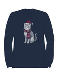 Festive Cat in Santa Hat Art Men's Sweatshirt