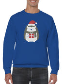 Festive Hedgehog Holiday Cheer Men's Sweatshirt