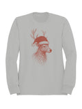 Festive Reindeer in Santa Hat Men's Sweatshirt