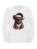 Festive Koala in Santa Hat Men's Sweatshirt