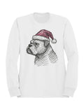 Festive Bulldog in Santa Hat Men's Sweatshirt