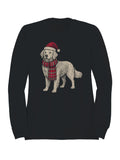 Festive Dog in Santa Hat Art Women's Sweatshirt