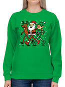 Santa, Elf, Reindeer Holiday Cheer Women's Sweatshirt