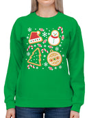 Festive Christmas Cookie Design Women's Sweatshirt