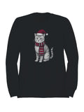 Festive Cat in Santa Hat Art Women's Sweatshirt