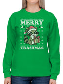 Merry Trashmas Raccoon Sweater Women's Sweatshirt