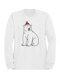 Festive Bear in Christmas Hat Women's Sweatshirt