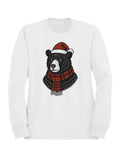 Festive Bear in Santa Hat and Scarf Women's Sweatshirt