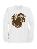 Festive Dachshund in Santa Hat Women's Sweatshirt