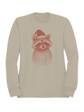 Festive Raccoon with Santa Hat Women's Sweatshirt