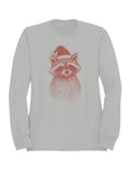 Festive Raccoon with Santa Hat Women's Sweatshirt