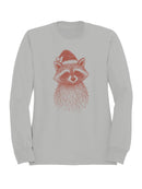 Festive Raccoon with Santa Hat Women's Sweatshirt