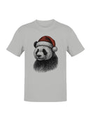 Festive Panda in Santa Hat Men's T-shirt