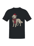 Festive Dog in Santa Hat Art Men's T-shirt