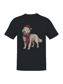 Festive Dog in Santa Hat Art Men's T-shirt