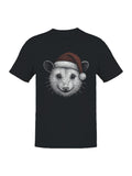 Festive Opossum in Santa Hat Men's T-shirt