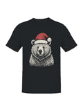 Festive Bear in Santa Hat Men's T-shirt