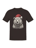 Festive Bear in Santa Hat Men's T-shirt