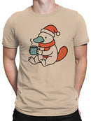 Warm Platypus Holding Coffee Men's T-shirt
